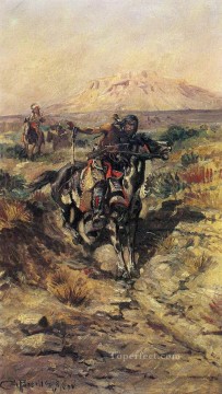 Amerikanischer Indianer Werke - die Pfadfinderpartei 1898 Charles Marion Russell Indianer